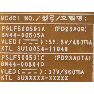 FUENTE PARA TV SAMSUNG / NUMERO DE PARTE BN44-00505A / BN44-00504D / BN4400505A / 00505A /NUMERO DE PANEL M236HGE-L20 / MODELO T24B350ND